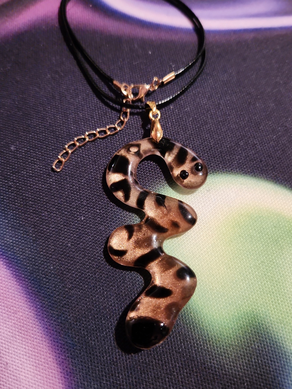Leopard Print Snake Pendant.